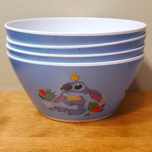 Set of 4 Disney Stitch Melamine Bowls